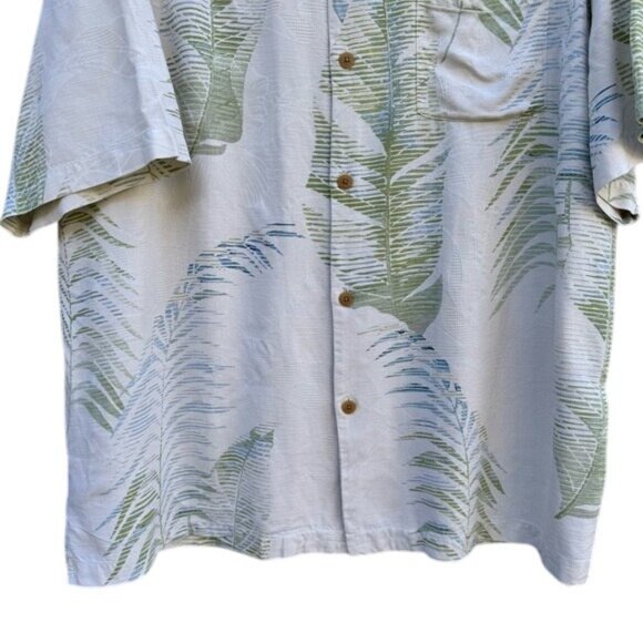 Tommy Bahama Vintage Silk Mens Tropical Leaf Print Athleisure Button-Up Shirt L - Picture 3 of 10